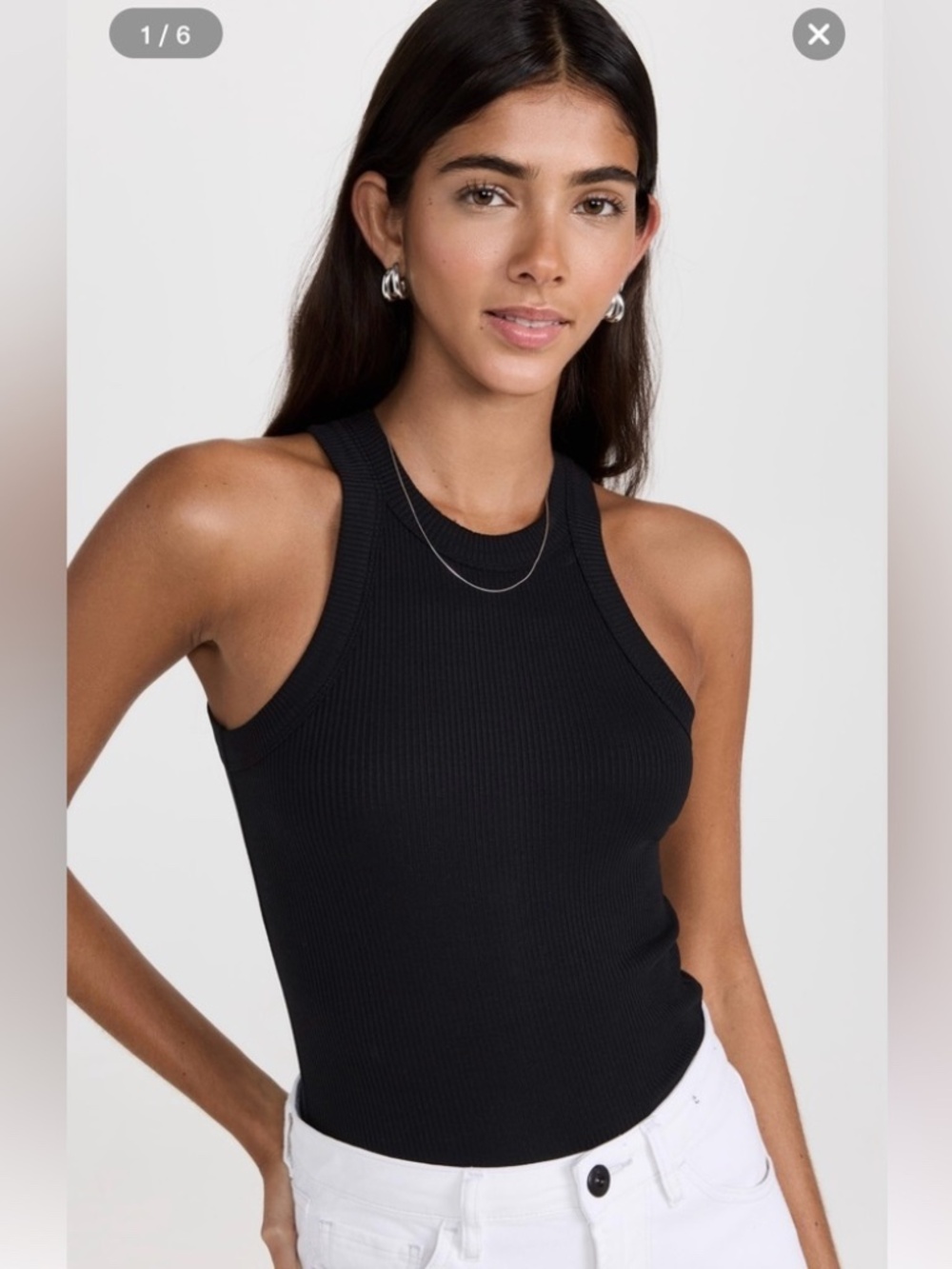 Share BANDIER WSLY Rivington Ribbed Tank Size XS in Black Retails $68
